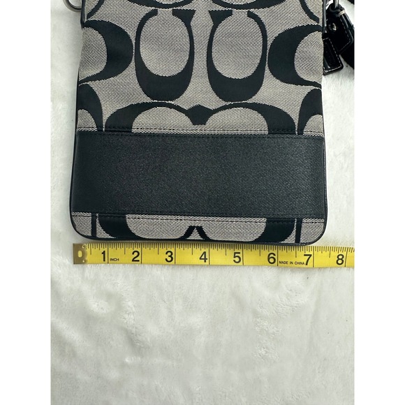 Coach Signature File Bag Black Gray Monogram Canvas Crossbody Messenger Bag - Picture 7 of 9